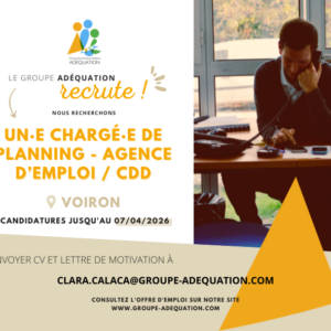 Offre d'emploi Voiron : Chargé·e de planning - Agence d'emploi / CDD